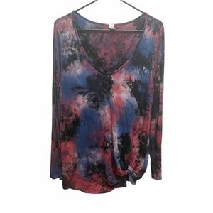 CY fashion magenta dark tye dye V-neck long sleeve Medium